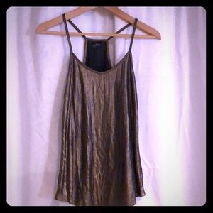 NWT**Metallic Copper V-neck Camisole Tank Top Sz S